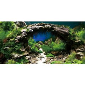 AWERT 72x24 inches Arch Stone Aquarium Background River Bed & Lake Aquarium Vinyl Background Aquatic Plant Fish Tank Background