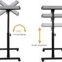 Laptop Table Mobile Adjustable Height Portable Desk Notebook Swivel PC Computer Rolling Desk with Wheels, Laptop Stand for Couch Bedside Hospital Bed Table