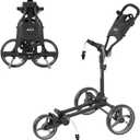 KVV 3 Wheel Compact Flat Folding Design Golf Push-Pull Cart with Lightweight and Sturdy Aluminum Frame