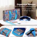 American Mahjong Tile Set with Blue Printed Carrying Bag, 166 Premium White Tiles, 4 All-in-One Color Racks/Pushers, Mah Jongg Sets, Complete Mahjong Game Set for Travel, 4 inches x 9 inches x 21 inches