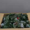 SHareconn 9FT Prelit Artificial Christmas Garland with Color Changing Lights and Timer by Batteries Operated for Mantle Stairs Fireplace Xmas Decoration, Indoor Outdoor, 9 FT, Snow