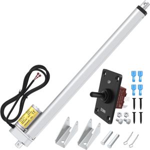 RVMARINEPAT 12V Heavy Duty Linear Actuator 330lb/1500N, 18" Travel 10mm/s Electric Actuator 12V with Overload Protection & Controller for Agriculture Automotive Industry