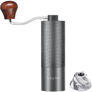 Manual Coffee Grinder with Adjustable Coarseness, Aluminum Body, CNC 420 Stainless Steel Conical Burr, Labor-Saving Crank Handle - Hand Coffee Grinder for Man Woman Coffee Lovers