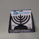 Rite Lite Go Menorah Mini Metallic Electric Menorah - LED Battery/USB Powered Chanukah Menorah Jewish Holiday - Office Car Home Decorations Judaica Hanukkah Gifts, Push Button Multi Light - Blue