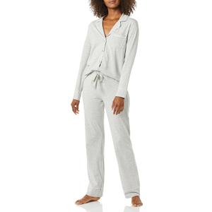 Amazon Essentials Women's Long Sleeve Cotton Modal Pajama Set, Loungewear with Full-Length Bottom