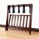 Solid Wood Luggage Rack, Foldable Suitcase Stand, Luggage Holder with Storage Shelf