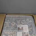 Washable Area Rugs for Living Room - 10x14 Neutral Vintage Distressed Floral Farmhouse Boho Large Soft Floor Rug Indoor Non Slip Carpet for Bedroom Dining Room Office - Forest Green Orange