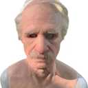 Latex Old Man Mask Halloween Realistic Human Full Head Mask for Halloween Carnival Costume Party (A)