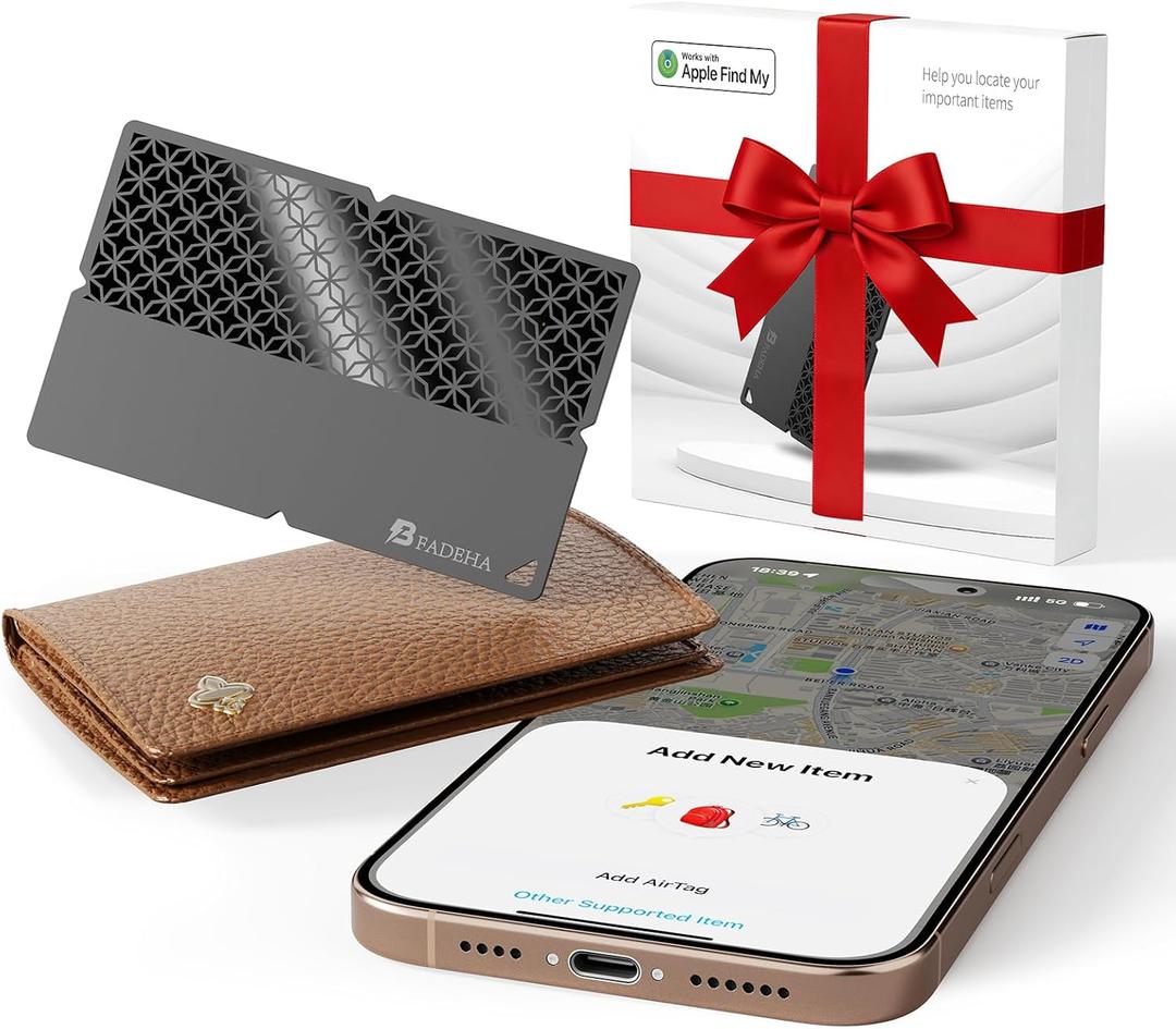 2025 [Apple MFi Certified] (iOS Only) Bluetooth Tracker Smart Card for Apple Find My iPhone Wallet GPS Tracker, 5-10 Years Staying Power, Keys Finder and Item Locator for Keys, Bags, Passport