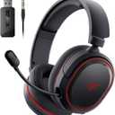 Wireless Gaming Headset, 7.1 Surround Sound, 2.4Ghz USB Gaming Headphones Bluetooth 5.4, 100Hr Noise Canceling Mic RGB Light, Wireless Headset for PC PS5 PS4 Mac Switch, ONLY Wired Mode Suit for Xbox