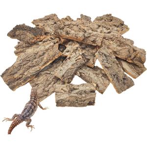 VCEPJH 1.5 LB Reptile Bark Bedding, Natural Cork Bark for Reptiles Flat Cork Wood Terrarium Substrate Tank Supplies for Snake Spiders Bearded Dragons Hermit Crabs Geckos