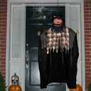 PRESENCE 6FT Halloween Decorations Outdoor - Hanging Animatronic Halloween Decoration Jack-O'-Lantern with Glowing Eyes and Sound Activated Halloween Outdoor Decoration Haunted House Prop Decor