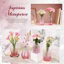 Der Rose Pink Vases Set of 12, Small Bud Vases for Flowers, Rustic Wedding Centerpieces and Home Decor