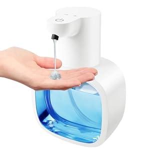 Gotofine Automatic Liquid Soap Dispenser with 500ml / 17oz Capacity, Touchless Soap Dispenser with 4 Level Adjustable, Rechargeable, Wall-Mounted, Waterproof for Kitchen, Bathroom, Hotel, Restaurant