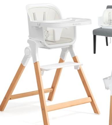 Ezebaby 3-in-1 Folding Wooden High Chair Solid White
