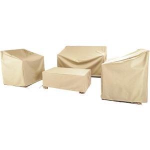Patio Furniture Covers,Outdoor Furniture Cover Waterproof,Patio Furniture Set Covers for 4 Piece Outdoor Conversation Set,Patio Covers Set (Beige) (Large)