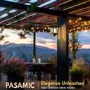 PASAMIC 2 Pack Solar Wall Lanterns with Replaceable Bulb, Outdoor Hanging Lights with 4 Solar Panels, Dusk to Dawn LED Outdoor Wall Sconce, Anti-Rust Waterproof Lanterns with Hooks,3000K Warm White