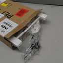 Fldofaves Dog Gate - 18"-45" Adjustable Extra Wide Metal Baby Gate to Step Over, 10" Tall Small Pet Gate with 3 Extension Kits, Pressure Mounted for Doorways & Stairs (White)