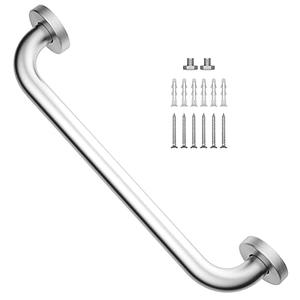 Brushed Nickel Grab Bar 16 Inch, iMomwee Stainless Steel Safety Grab Bar, Wall Mounted Balanced Support Bar for Toilet, Handicap Bathroom Safety Rail for Elderly Senior, Shower Bath Handle