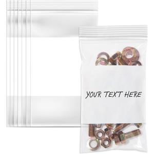 Spartan Industrial - 3" X 5" Plastic Zip Bags With Writable White Block (1000 Count) 2 Mil Small Reclosable Bags for Jewelry, Buttons, Bolts