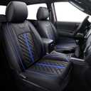 Tomatoman Toyota Tacoma Car Seat Covers Compatible with 2005-2015 2016-2023 2024 2025 Truck Access Crew Double Cab TRD Sport Offroad SR5 V6 Limited(Full Set/Black-Blue)