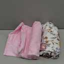 AMROSE 2 Pack Microfleece Crib Sheets, 28'' X 52'' Flannel Fleece Crib Fitted Sheets for Crib and Toddler Mattress Pad, Soft Comfy Warm Crib Sheets for Girls, Floral