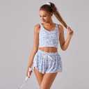 Women Flowy shorts,Butterfly Shorts for Girls 2 in 1 for Athletic,casual (Small, Floral Blue)