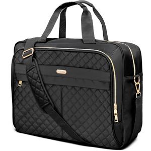 Laptop Bag for Women17 Inch, Briefcase for Women, Large Computer Bag Messenger Bag Work Office Business Travel (Black)