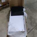 Semoic White Makeup Vanity Desk with LED Mirror and RGB Lights and Power Outlet, Morden Glass Top Vanity Table with Drawer & Storage Cabinet & Adjustable Shelves, Large Dressing Table for Bedroom