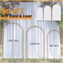 Arch Backdrop Stand and Cover Set (7.2ft,6.6ft,6ft) Metal Arch Frame Stand Gold, Wedding Birthday Party Baby Shower Graduation (White, 7.2Ft+6.6Ft+6Ft)