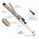 Hoson 1 Inch Curling Iron Professional Ceramic Tourmaline Coating Barrel Hair Curler, LCD Dispaly with 9 Heat Setting(225F to 450F for All Hair Types, Glove Include)