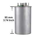 BOJACK 45+5 uF 45/5 MFD 6% 370V/440VAC CBB65 Dual Run Circular Start Capacitor for AC Motor Run or Fan Start or Condenser Straight