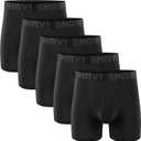 Mens Viscose from Bamboo Boxer Briefs Soft Breathable Underwear for Men Stretch Fit Moisture-Wicking (Black, L)