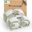 WRENSONGE Checkered Throw Blanket, Sage Green Soft Cozy Fluffy Hand Made Throw Blankets for Couch, Sofa, Chair, Bed, Camping, Picnic, Travel Lightweight Bed Blankets for Women Mothers Birthday Gifts (Throw-XL(50"x 70"))