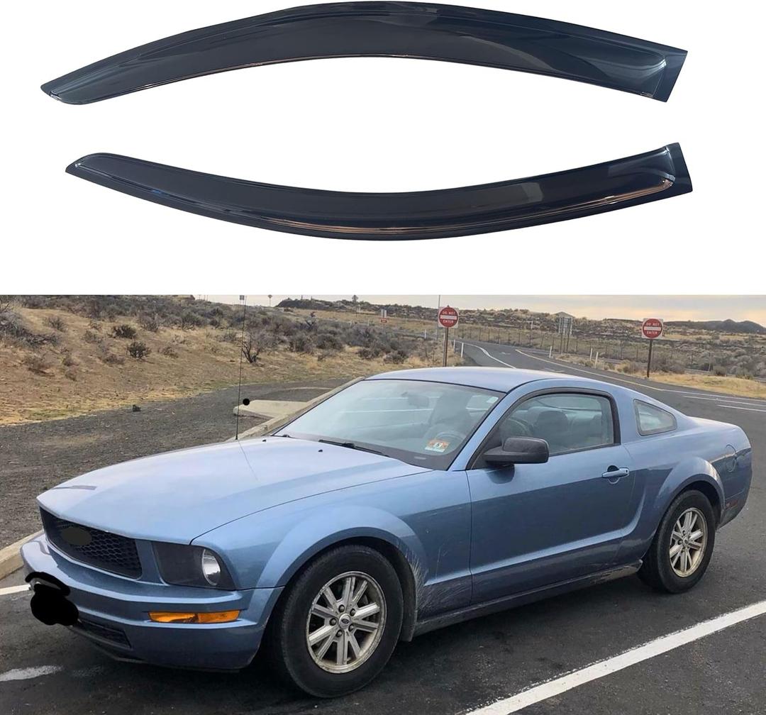 IG Window Visors Fit for 2005-2009 Ford Mustang, Out-Channel Rain Guards Vent Wind Deflectors 2PC, Car Accessories for 05-09 Mustang
