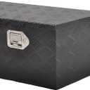 26 Inch Aluminum Utility Trailer Tongue Tool Box Wide Utility Trailer Tongue Toolbox RV Storage OrganizerTrailer Storage Tool Box With Lock & Keys Black,5 Bar Tread (26"x13.3"x12")