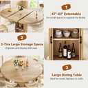 Jocoevol 4763 Extendable Round Dining Table for 48 with Dust-Proof 2-Tier Storage Shelf Space-Saving Expandable Dining Room Table Wood Oval Circle Dining Table with Pedestal Base (Natural)