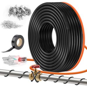 70FT3FT-200FT Pipe Heating Cable for Pipe Freeze Protection, Heat Cable for Water Pipes(Metal and Plastic), Pipe Heat Tape Keeps Water Flowing at -40F 5w/ft, 120V Plumbing Fixture