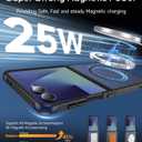 for Samsung Galaxy Z Flip 7 Case Magnetic, Z Flip 7 Case [Compatible with MagSafe], Translucent Matte Military Grade Drop Protection Slim Fit Hard PC Rugged Phone Cover for ZFlip7,Black