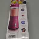 Hamilton Beach Portable Blender for Shakes and Smoothies, 14 Oz BPA Free Travel Cup & Lid, Durable Stainless Steel Blades, Personal Smoothie Blender, Raspberry, 51131G