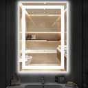 ROMYEAR 24x32 Inch LED Bathroom Mirror, Dimmable Bathroom Mirror with Lights, Backlit & Front Lit, 3-Color Led Mirror for Bathroom, Memory Function, Shatterproof Tempered Glass