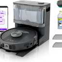 Shark Robot Vacuum & Mop Combo, NeverTouch System, Self-Emptying and Refilling, for Wood, 60-Day Debris Capacity, 30-Tank Reservoir, Pad Drying, 5 Intelligent Cleaning Technologies, RV2820YE