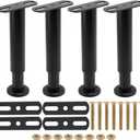 4pcs Adjustable Height Bed Support Legs 7.09-11.81inch, Bed Frame Center Support Legs for B-ed Frame, Heavy Duty Metal B-ed Replacement Leg