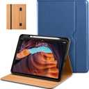 DTTO for iPad (A16) 11th Generation Case 11 Inch 2025, iPad 10th Generation Case 10.9 Inch 2022, Premium Leather Business Folio Stand Cover with Pencil Holder - Auto Wake/Sleep, Abyss Blue