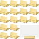 Yaocom 24 Pcs Small Table Number Holders Metal Place Card Holder Vintage Mini Table Number Name Card Display Stand for Wedding Memo Reception Photo Picture Party Restaurant, 1.4 x 1.3 x 1 Inch (Gold)