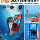 for iPhone 15 Waterproof Case Compatible with MagSafe, Metal Heavy Duty IP68 Underwater Case Built-in Screen Protector, Military Grade Shockproof Full Body Protective Rugged Cover 6.1 inch