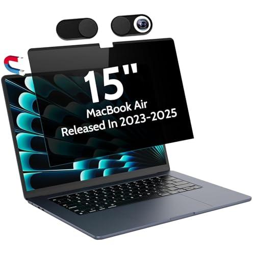 Peslv Magnetic Privacy Screen for MacBook Air 15 Inch (2023-2025, M2 M3 M4) - A2941 A3114 A3241, 15inch Removable Matte Anti Blue Light Glare Filter for Mac Air 15.3" Laptop Computer
