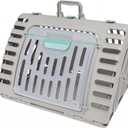 Sport Pet X-Large Hard-Sided Travel Cat Carrier - Cat Carrier with Patented Wide Side-Opening Door, Foldable Portable Pet Carrier with Removable Bed for Cats & Small Pets up to 35lbs - Gray