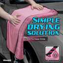 Fantasticlean Large Car Drying Towels- 2 Pack, 32 by 24'' - Premium Microfiber Cleaning Cloth with Dual-Colored Twisted Loop, Ultra Absorbent, Scratch-Free for Instant Car Detailing (Pink)