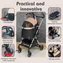 Pet Stroller for Small Dogs & Cats Under 20 lb with Detachable Carrier, Converts to Car Seat, Ultra-Lightweight only 11lb, One Hand Fold